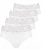 Sloggi 4-pack Romance Midi - slip femme en dentelle - Taille M - Blanc