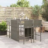 vidaXL Ensemble de bar de jardin 5 pièces Poly rotin Gris