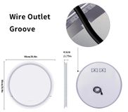 Miroir de salle de bain LED - Miroir mural rond - Ø 90 cm - Éclairage avant et arrière - 3 couleurs de lumière - Antibuée - Sans cadre - Design moderne