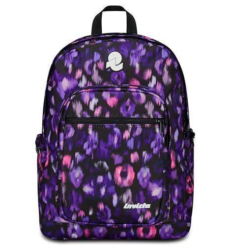 Invicta Jelek Fantasy Schoolrugzak, paars, dubbele rugzak met super ruime tas voor pc of tablet, drinkfles en tas met organizer, middelgrote rugzak boven en reizen, meisjes, Meerkleurig., Eén maat,
