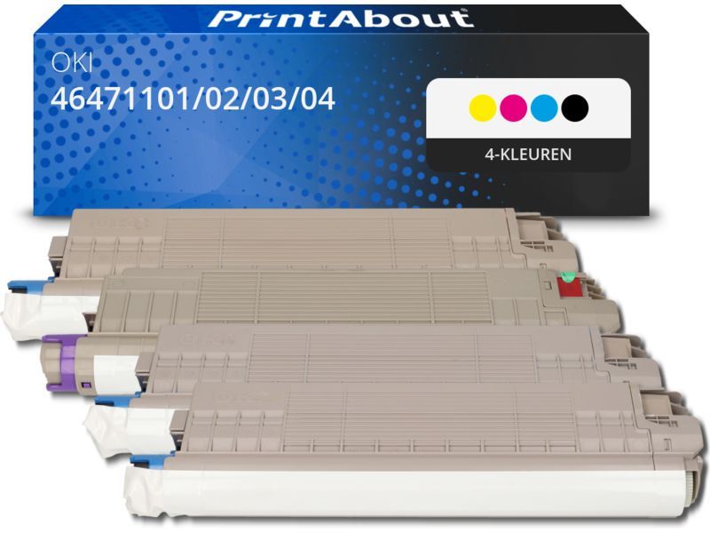 PrintAbout Toner 46471101/02/03/04 4-kleuren Multipack geschikt voor OKI