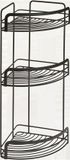 RINCONERA Metaltex Origin Lava hoekplank, 3 planken, zwart, mat, 20 x 20 x 48 cm