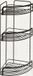 RINCONERA Metaltex Origin Lava hoekplank, 3 planken, zwart, mat, 20 x 20 x 48 cm