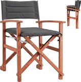 Casaria 2 Regisseursstoelen Gevoerd – FSC Eucalyptus – met Armleuningen – Antraciet