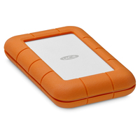 LaCie Rugged Secure 2TB USB-C 2.5" External Hard Drive - Orange/White