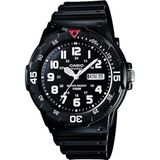 Casio Herenhorloge, analoog, kwarts, met armband van kunsthars, MRW-200H-1B, zwart/zwart, core