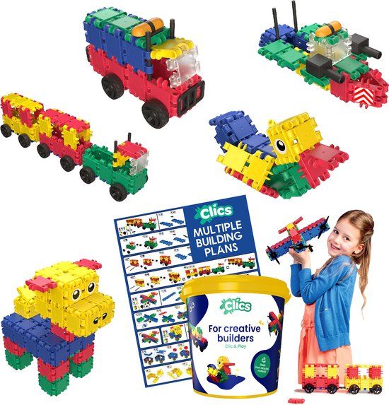 Clics Build & Play 8-in-1 bouwblokken - 160 delig - 4+ jaar