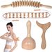 4 outils de massage en bois, masseur en hêtre, outil Gua Sha pour le soulagement de la douleur, masseur en bois courbé pour le contour du corps, drainage lymphatique