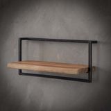 Merkloos / Sans marque Wandplank Edge - 65 x 25 x 30 cm - Acacia Hout - Zwart/Bruin