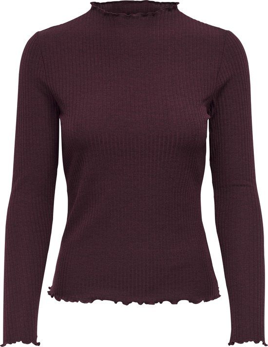 ONLY ONLEMMA L/S HIGH NECK TOP NOOS JRS - Madder Brown - Maat S