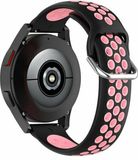 By Qubix - Siliconen sportbandje met gesp - Zwart + roze - Geschikt voor Garmin Forerunner 970 / 570 (47mm) / 255 - Smartwatch bandje 22mm