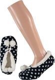Apollo Ballerina sloffen/pantoffels stippen - kinderen - zwart/wit - maat 28-30