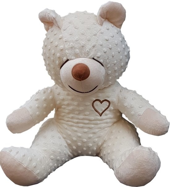 Viking Choice Zoemende teddybeer - slaapknuffel - met witte ruis geluid - circa 45cm - beige