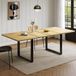 OKWISH Table de salle à manger extensible - Rectangulaire - MDF naturel et métal