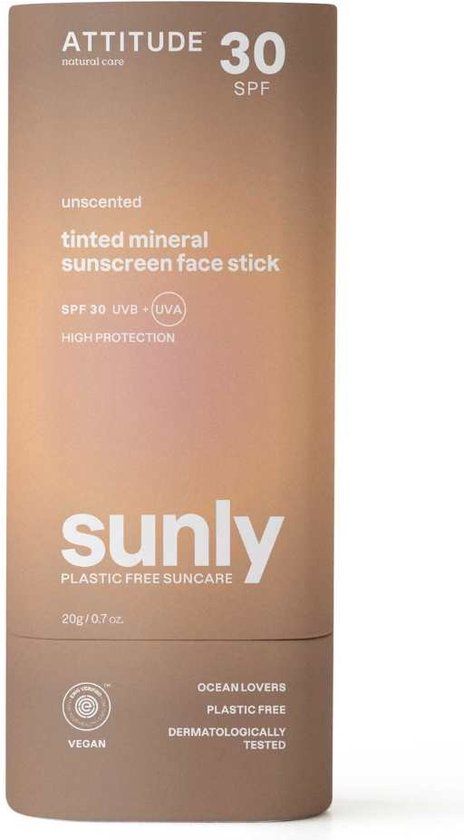 Attitude Sunly Tinted Face Stick Mineral Sunscreen SPF30 - 20gr