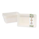 GREENBOX Suikerriet schalen 650 ml I 50 st. composteerbare soepkommen van bagasse - biologisch afbreekbaar I Hoogwaardige döner-menu box ongeverdeeld I Take-Away-servies wit rechthoekig 50 stuks