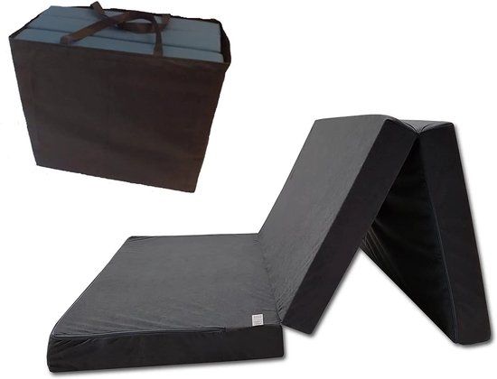 ODOL-PLUSZ Opvouwbaar Logeermatras 80 x 200 x 10 cm – Schuim Matras met Afneembare Hoes, Compact en Draagbaar, Perfect voor Gasten, Camping en Thuisgebruik, grijs