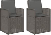 vidaXL Tuinstoelen - 2 st - Lichtgrijs en antracietkleurig - PP