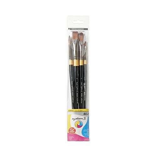 Daler Rowney Systeem 3 portemonnee set, acryl, zwarte handgreep, lange greep