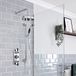 Elizabeth Kit de douche thermostatique rétro - Chromé et noir - Kit douchette sur rampe – 1 fonction