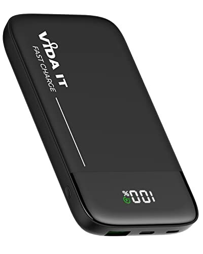 Vida IT vZap Powerbank Ultrasnelle Draagbare Telefoonoplader Grote Capaciteit 10000mAh voor iPhone 12 11 Samsung Galaxy S22 S21 Mobiele Externe Batterij PD 3.0 USB-C Hoge Capaciteit 22.5W 4.5A QC 4.0+