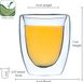 Valley of Tea Glazen Beker Dubbelwandige Thee Glas - 6 Glazen - Theeglazen Geïsoleerde Koffiemok Dubbel Theeglas - 70 Ml