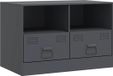 vidaXL Meuble TV 67x39x44 cm acier anthracite