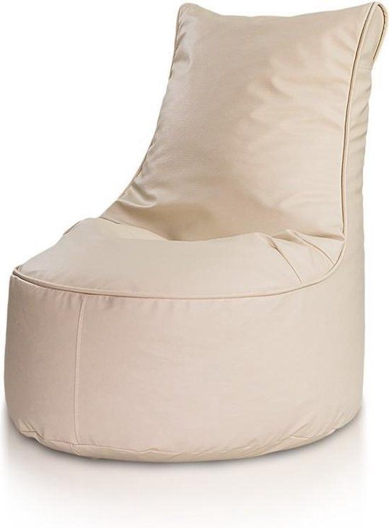 Viking Choice Kinder Zitzak - 75cm - Beige Kunstleer - Met Rugleuning