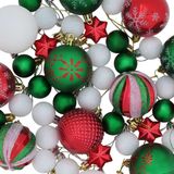 vidaXL Kerstballenset - 88 st - Rood, groen en wit - Ø 6 cm - Kunststof