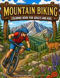 Mountain Biking Coloring Book for Adults and Kids: MTB Cycling Trail Adventure Activity Pages Souvenir Travel Gifts