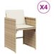 vidaXL Tuinstoelen 4 stuks met kussens Polyrattan Staal Crème Wit