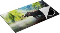 Chefcare Inductie Beschermer Olifant in het Water - 90x55 cm - Afdekplaat Inductie - Kookplaat Beschermer - Inductie Mat