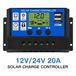 Merkloos VHV 10A DC 12V - 24V PWM Solar laadregelaar met LCD en 5V USB-2025