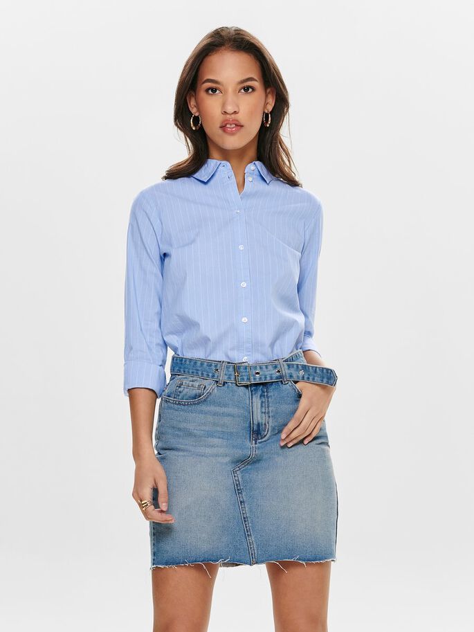ONLY Shirt - Blue / Cashmere Blue - Women's Size 36 - Cotton Blend