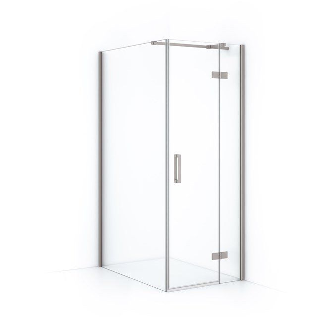 Maxaro Douchecabine Diamond 110x80cm 8mm Helder Veiligheidsglas Geborsteld RVS met Draaideur