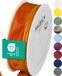 Halbach Seidenbänder Premium cadeaulint met draadrand, breedte 25 mm, lengte 25 m, Öko-Tex 100 gecertificeerd lint, taftlint made in Germany, kleur: donkeroranje