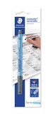 STAEDTLER Lumocolor Correcte filmpen, geurarme inkt, droog uitwisbaar, navulbaar, zwart, F-lijnbreedte, blisterkaart, 305 F-9 BK