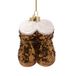 Vondels Glazen kerstbal - Suede laarzen met pailletten 6cm, brons