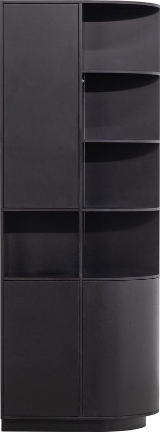 WOOOD Finca Buffetkast - Rond Rechts - Zwart - 210x78x40 cm