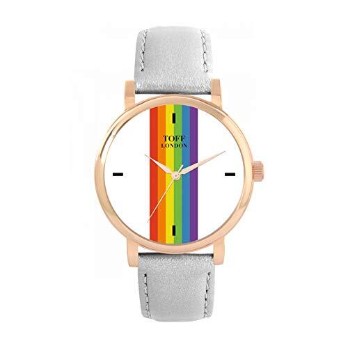 Toff London Pride Lineair horloge met witte stokken