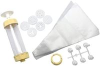 Dr. ZENKER 15285 Banket- en decoratieset, spuitzak, spuitmondjes, banketpers, kunststof, crème/wit