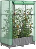 Maison Exclusive - Lit de jardin surélevé avec abri, aspect rotin, 80x40x123 cm
