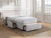 Vente-unique KOLANE sommier à lattes avec tiroirs 90 x 190 cm - tissu beige