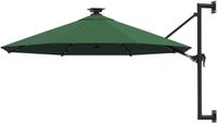 Merkloos Wandparasol Tuin - Buitenparaplu Schaduw - Terras Bescherming - Geïntegreerde LED Verlichting - Verstelbare Hoek - Antraciet