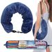 Unyqoos® Coussin de voyage bleu en forme de U