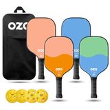 OZO Pickleball - Set van 4 paddles + 4 ballen