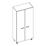 Labtable 2-0154 Melamine 2 deuren laboratoriumkast, 600mm x 600mm x 1960mm, lichtgrijs