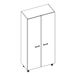 Labtable 2-0154 Melamine 2 deuren laboratoriumkast, 600mm x 600mm x 1960mm, lichtgrijs