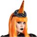 Atosa Halloween heksenhoed - mini hoedje op diadeem - zwart/oranje