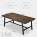 Table à manger - Table à manger rectangulaire 180x90 cm - Plateau en bois - Pieds en métal noir - Design industriel - Convient pour 6-8 personnes - Brun chocolat